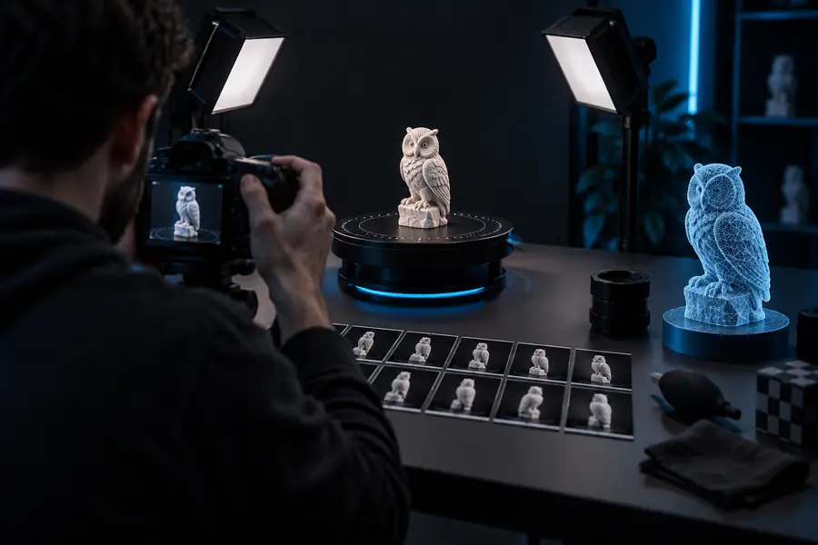 Modelo 3D terminado mostrado después del flujo de trabajo de captura