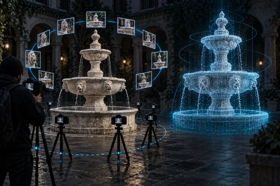 A photogrammetry point cloud representing a captured subject